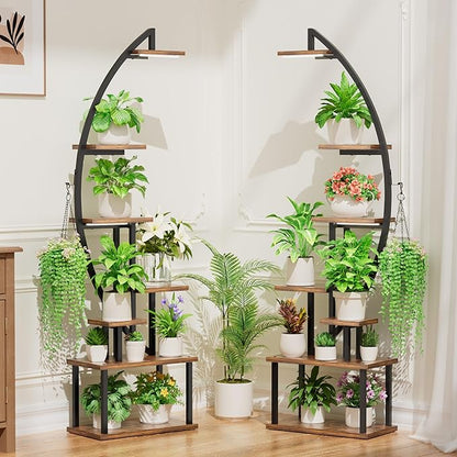 Grand support pour plantes d'intérieur avec lampe de culture
