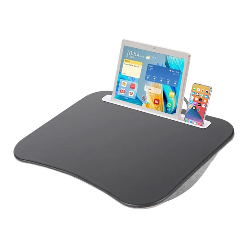 MUMUCC Bureau d'ordinateur portable multifonctionnel avec coussin et rempli de particules de mousse, petite table d'oreiller, tapis de souris rigide grand