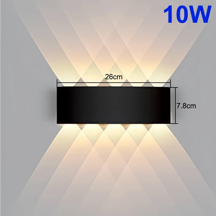 Mur LED lumière étanche IP65 applique extérieure jardin porche lumière décor jardin cour salle de bain chambre salon AC85-265V