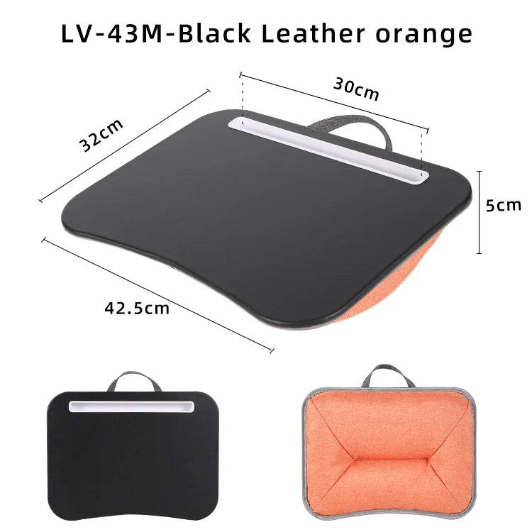 MUMUCC Bureau d'ordinateur portable multifonctionnel avec coussin et rempli de particules de mousse, petite table d'oreiller, tapis de souris rigide grand