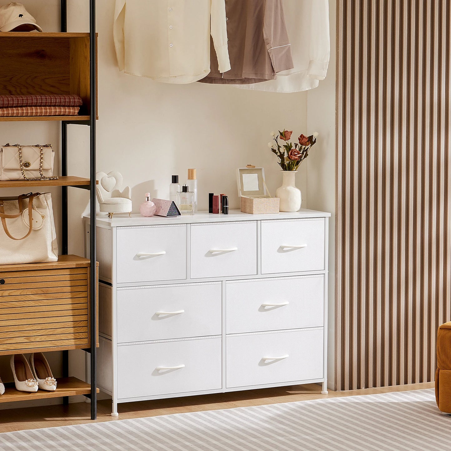JHK armoires pour chambre à coucher avec 5/7/10 blanc amant tissu tiroirs coffre armoire placard pour armoire de rangement chambre de meubles