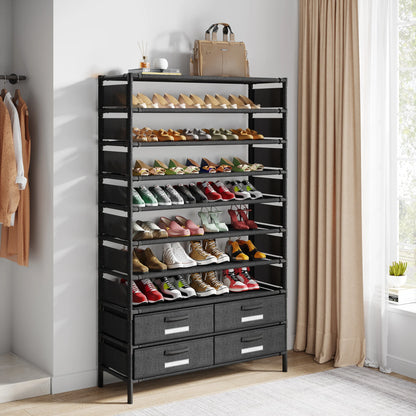 Support de rangement multicouche, organisateur de grande capacité, étagère à chaussures pour meubles de chambre à coucher pour 50 paires, étagère à livres, usage polyvalent