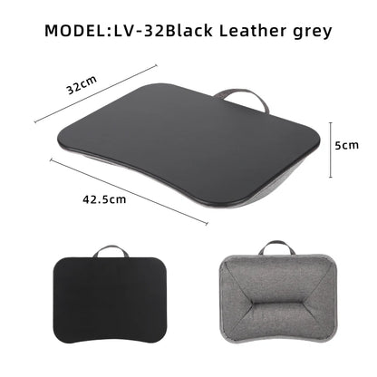 MUMUCC Bureau d'ordinateur portable multifonctionnel avec coussin et rempli de particules de mousse, petite table d'oreiller, tapis de souris rigide grand