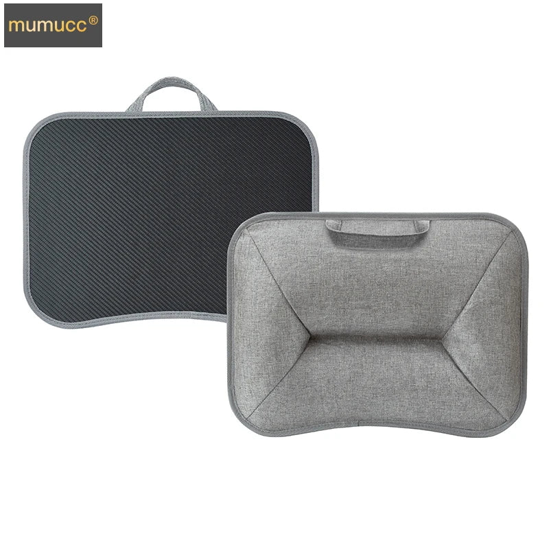 MUMUCC Bureau d'ordinateur portable multifonctionnel avec coussin et rempli de particules de mousse, petite table d'oreiller, tapis de souris rigide grand