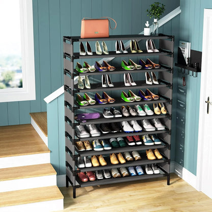 Support de rangement multicouche, organisateur de grande capacité, étagère à chaussures pour meubles de chambre à coucher pour 50 paires, étagère à livres, usage polyvalent