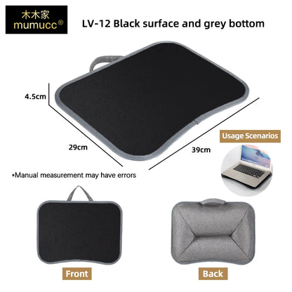 MUMUCC Bureau d'ordinateur portable multifonctionnel avec coussin et rempli de particules de mousse, petite table d'oreiller, tapis de souris rigide grand