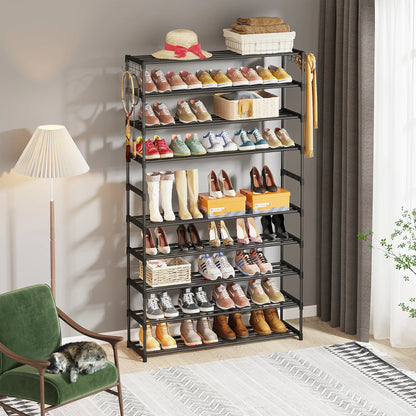 Tribesigns Organisateur d'étagère à chaussures à 10 niveaux avec 4 tiroirs pour entrée de placard, 32 paires de étagères à chaussures verticales, étagère à chaussures haute