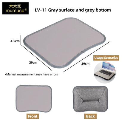 MUMUCC Bureau d'ordinateur portable multifonctionnel avec coussin et rempli de particules de mousse, petite table d'oreiller, tapis de souris rigide grand
