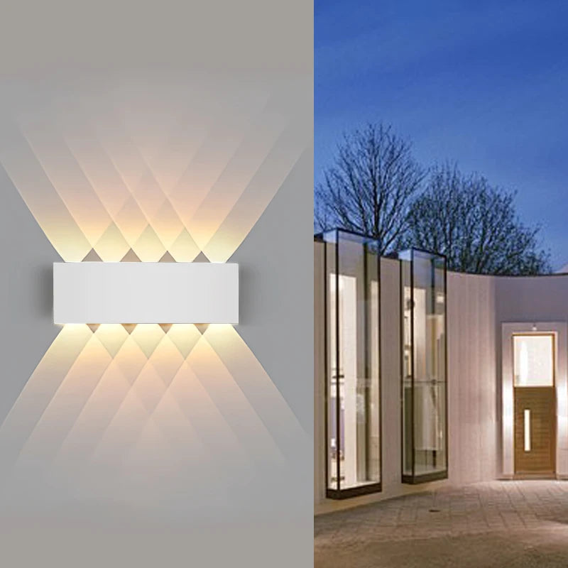 Mur LED lumière étanche IP65 applique extérieure jardin porche lumière décor jardin cour salle de bain chambre salon AC85-265V