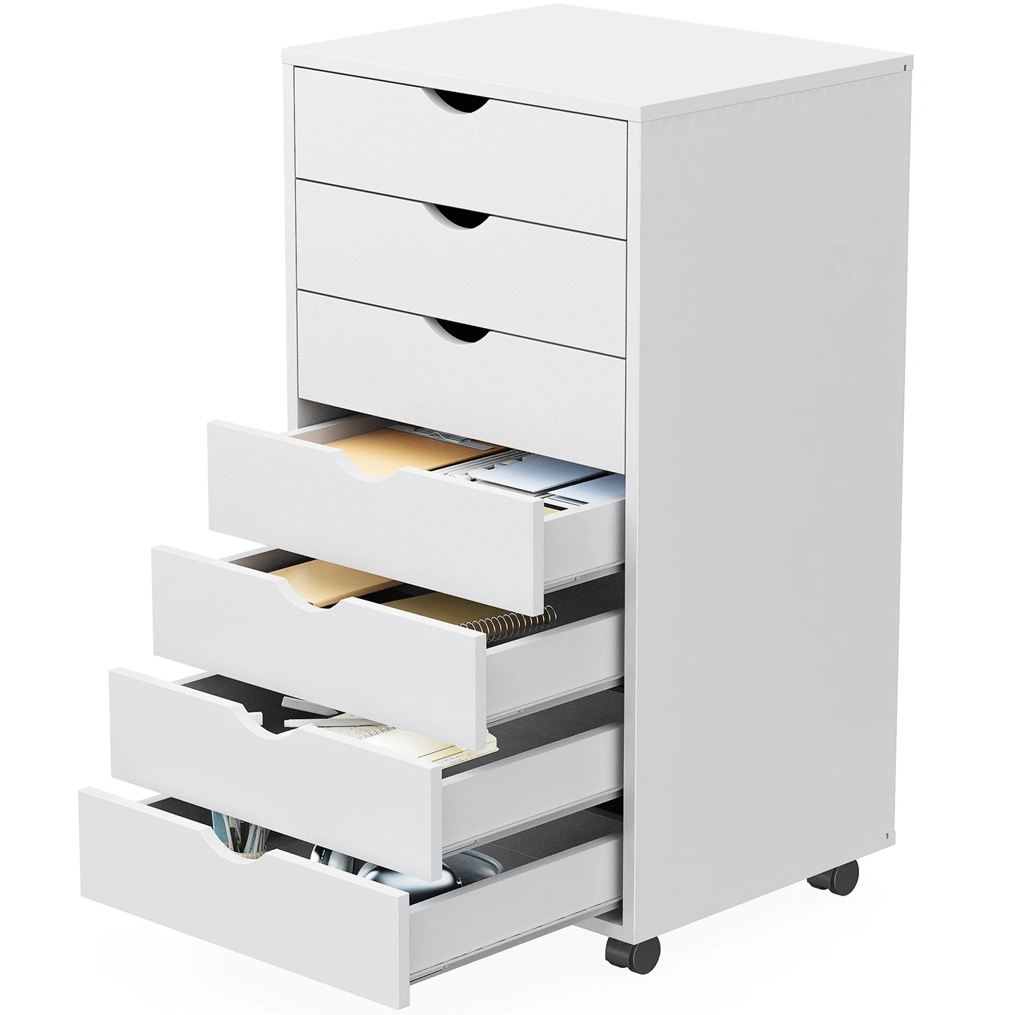 JHK 7 tiroirs commode table de nuit armoire de rangement en bois fichier bureau armoire Mobile roues salon organisateur roulant