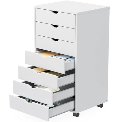 JHK 7 tiroirs commode table de nuit armoire de rangement en bois fichier bureau armoire Mobile roues salon organisateur roulant