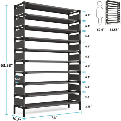 Support de rangement multicouche, organisateur de grande capacité, étagère à chaussures pour meubles de chambre à coucher pour 50 paires, étagère à livres, usage polyvalent