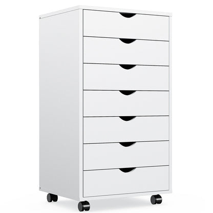 JHK 7 tiroirs commode table de nuit armoire de rangement en bois fichier bureau armoire Mobile roues salon organisateur roulant