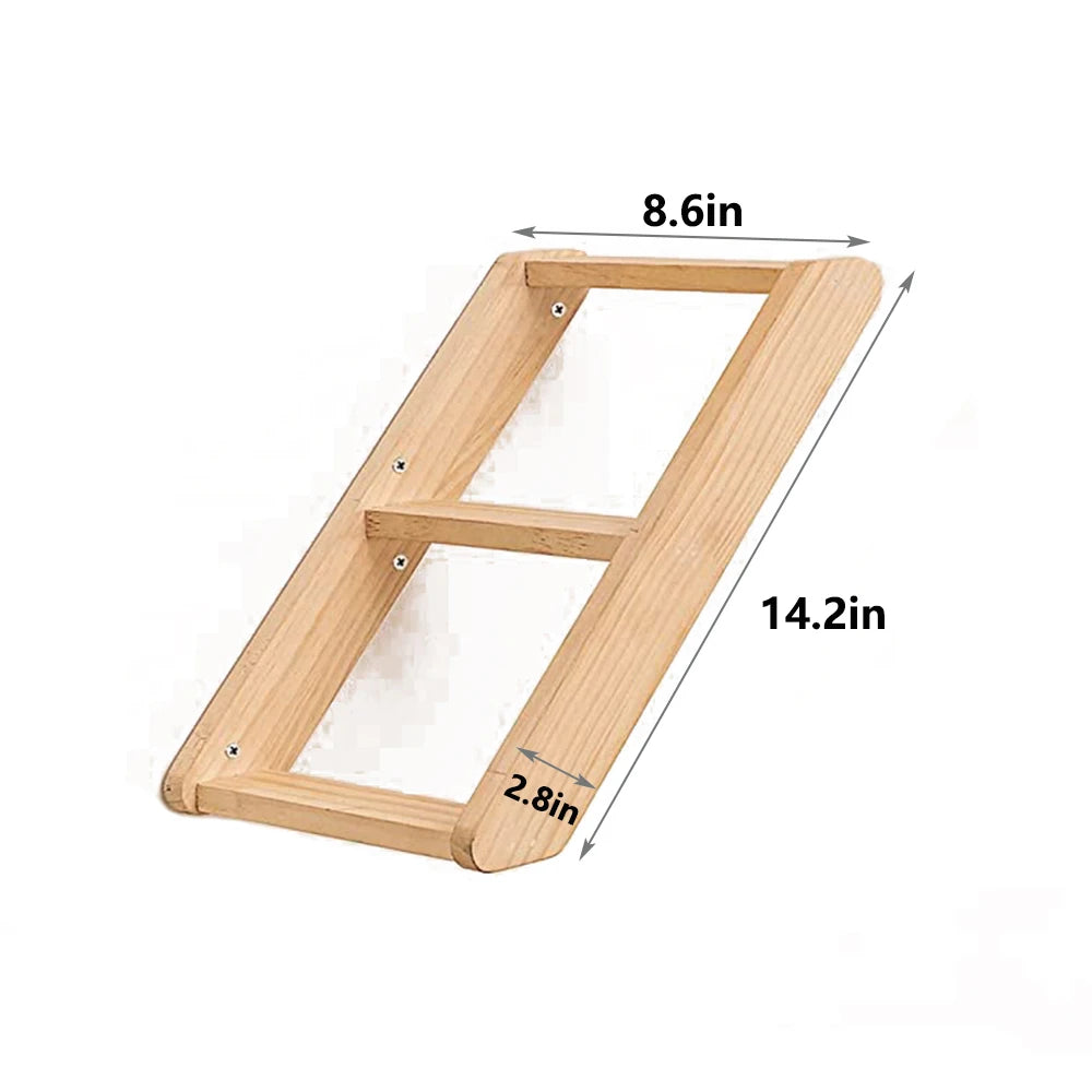 Étagère Murale en Bois Massif en Forme de Lune pour Chat, Hamac d'Escalade, Perchoirs, Échelle, Marches, Activité d'Nik, Meubles Muraux