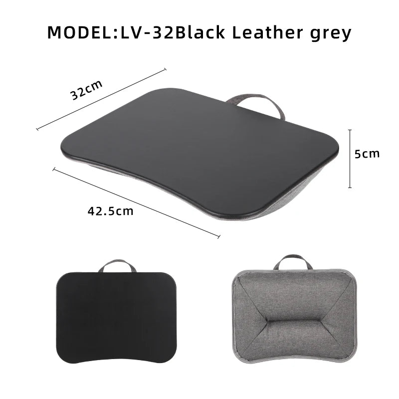MUMUCC Bureau d'ordinateur portable multifonctionnel avec coussin et rempli de particules de mousse, petite table d'oreiller, tapis de souris rigide grand