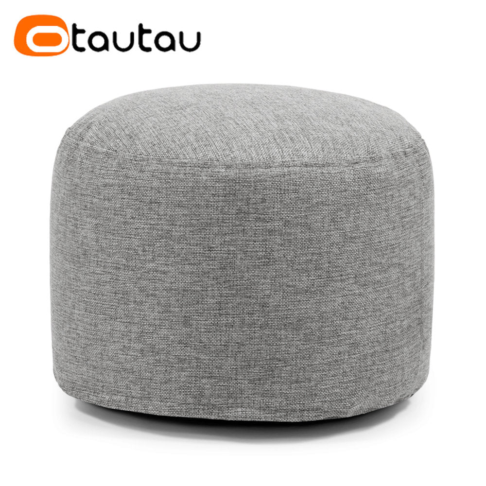OTAUTAU tabouret rond D30cm * H20cm pouf en lin pouf avec remplissage pouf Pouf repose-pieds Tatami Futon bouffée JD001
