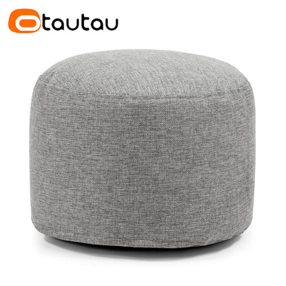 OTAUTAU tabouret rond D30cm * H20cm pouf en lin pouf avec remplissage pouf Pouf repose-pieds Tatami Futon bouffée JD001