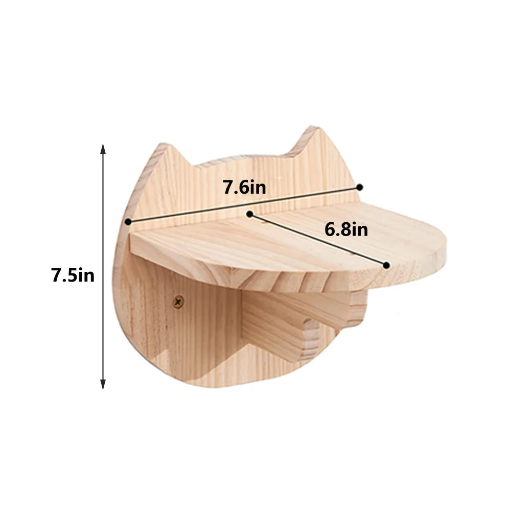 Étagère Murale en Bois Massif en Forme de Lune pour Chat, Hamac d'Escalade, Perchoirs, Échelle, Marches, Activité d'Nik, Meubles Muraux