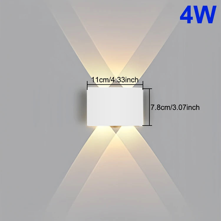Mur LED lumière étanche IP65 applique extérieure jardin porche lumière décor jardin cour salle de bain chambre salon AC85-265V