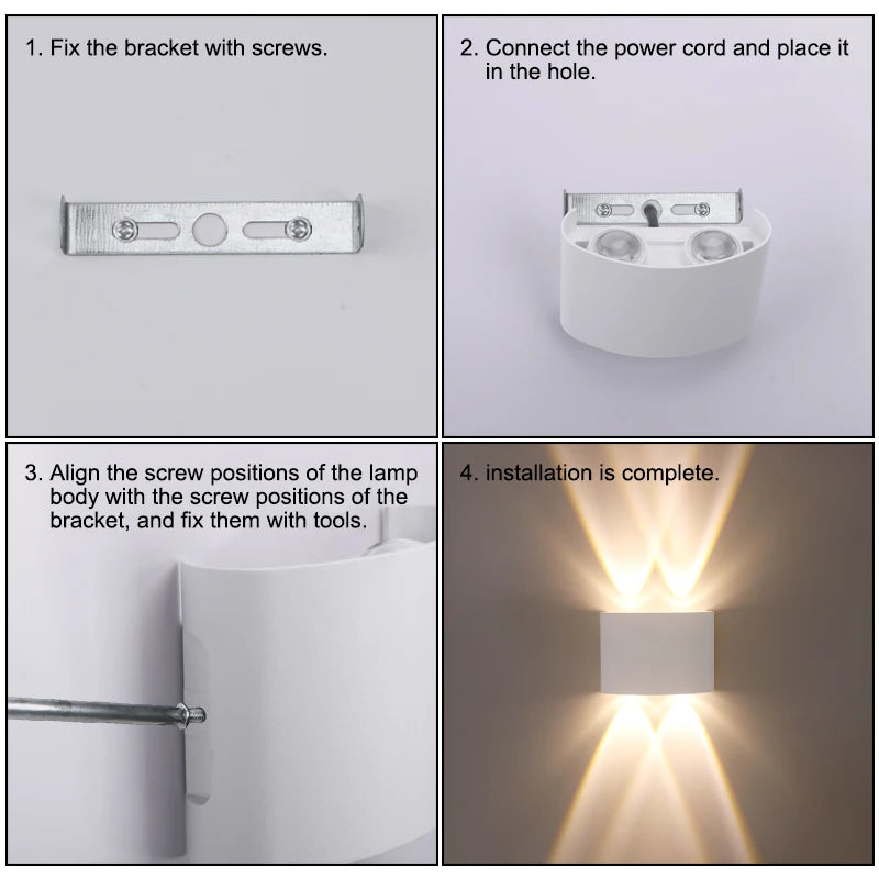 Mur LED lumière étanche IP65 applique extérieure jardin porche lumière décor jardin cour salle de bain chambre salon AC85-265V