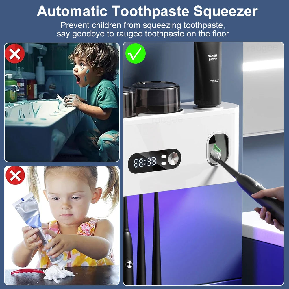 Stérilisateur de brosse à dents Portable sans fil, stérilisation UV, support mural Rechargeable pour sèche-brosse à dents électrique