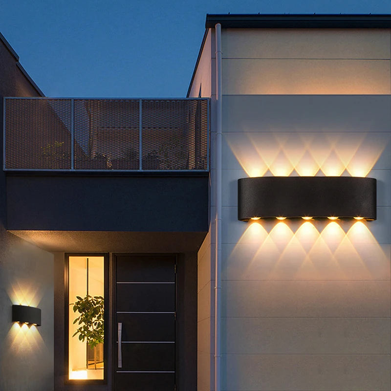 Mur LED lumière étanche IP65 applique extérieure jardin porche lumière décor jardin cour salle de bain chambre salon AC85-265V