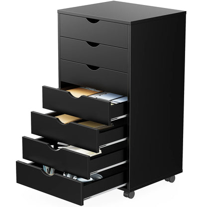 JHK 7 tiroirs commode table de nuit armoire de rangement en bois fichier bureau armoire Mobile roues salon organisateur roulant