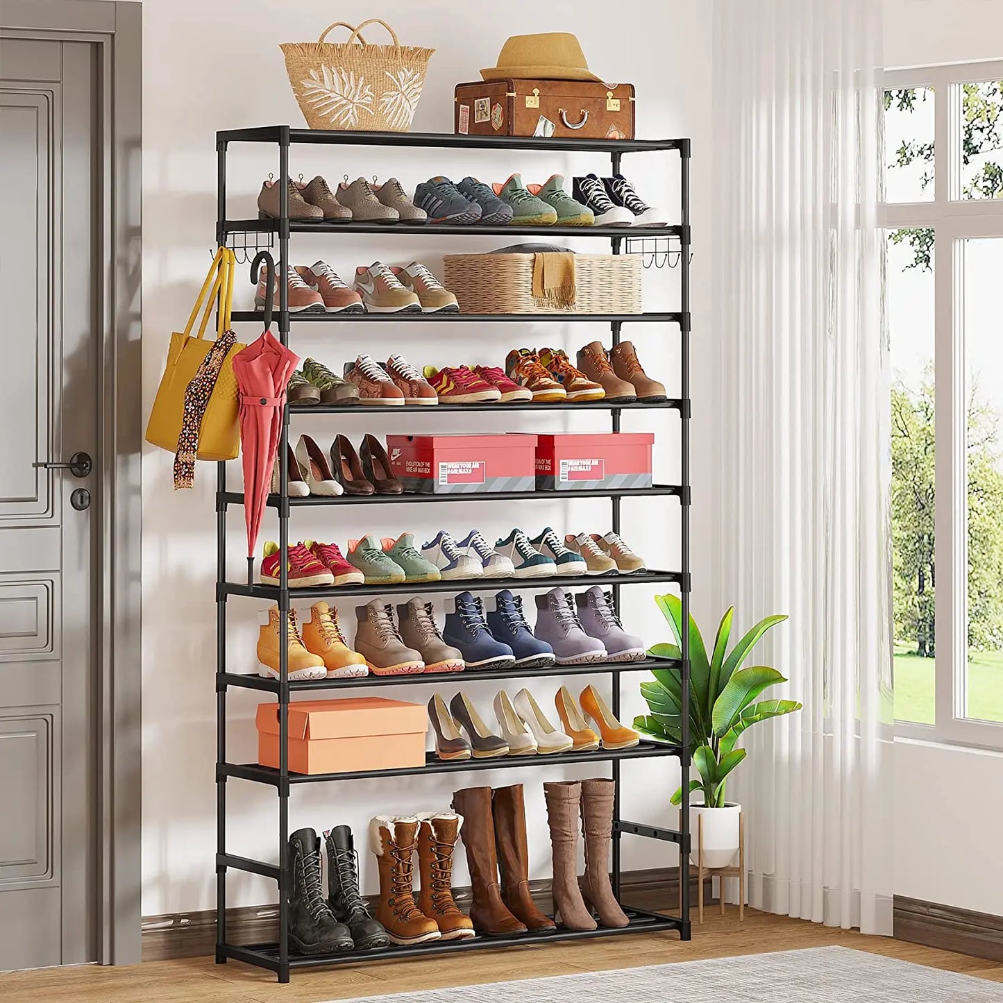 Support de rangement multicouche, organisateur de grande capacité, étagère à chaussures pour meubles de chambre à coucher pour 50 paires, étagère à livres, usage polyvalent