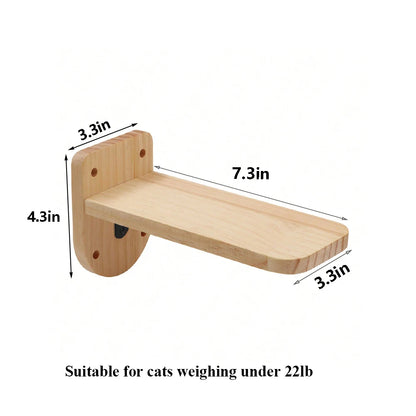 Étagère Murale en Bois Massif en Forme de Lune pour Chat, Hamac d'Escalade, Perchoirs, Échelle, Marches, Activité d'Nik, Meubles Muraux