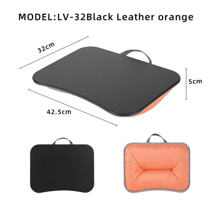MUMUCC Bureau d'ordinateur portable multifonctionnel avec coussin et rempli de particules de mousse, petite table d'oreiller, tapis de souris rigide grand