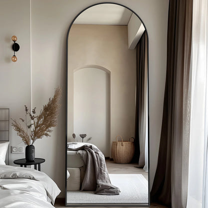 Miroir pleine longueur, miroir de sol surdimensionné 58" x 18", miroir rectangulaire complet avec support pour chambre à coucher, salon, vestiaire