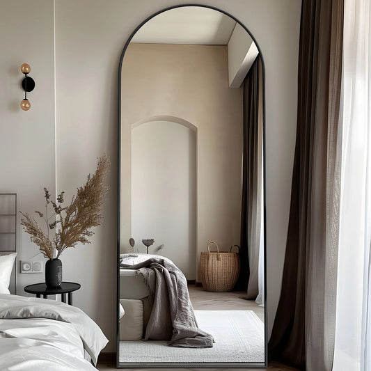 Miroir pleine longueur, miroir de sol surdimensionné 58" x 18", miroir rectangulaire complet avec support pour chambre à coucher, salon, vestiaire