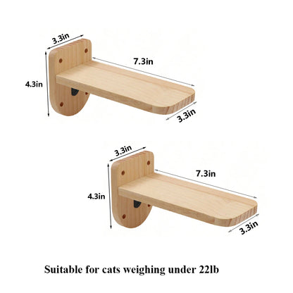 Étagère Murale en Bois Massif en Forme de Lune pour Chat, Hamac d'Escalade, Perchoirs, Échelle, Marches, Activité d'Nik, Meubles Muraux