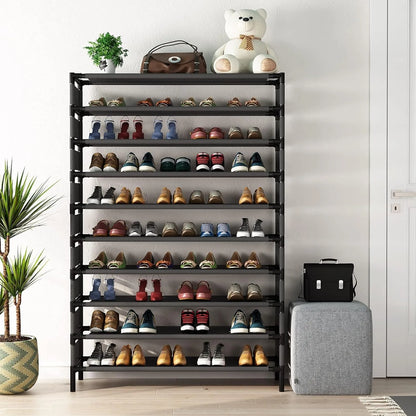 Support de rangement multicouche, organisateur de grande capacité, étagère à chaussures pour meubles de chambre à coucher pour 50 paires, étagère à livres, usage polyvalent