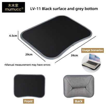 MUMUCC Bureau d'ordinateur portable multifonctionnel avec coussin et rempli de particules de mousse, petite table d'oreiller, tapis de souris rigide grand