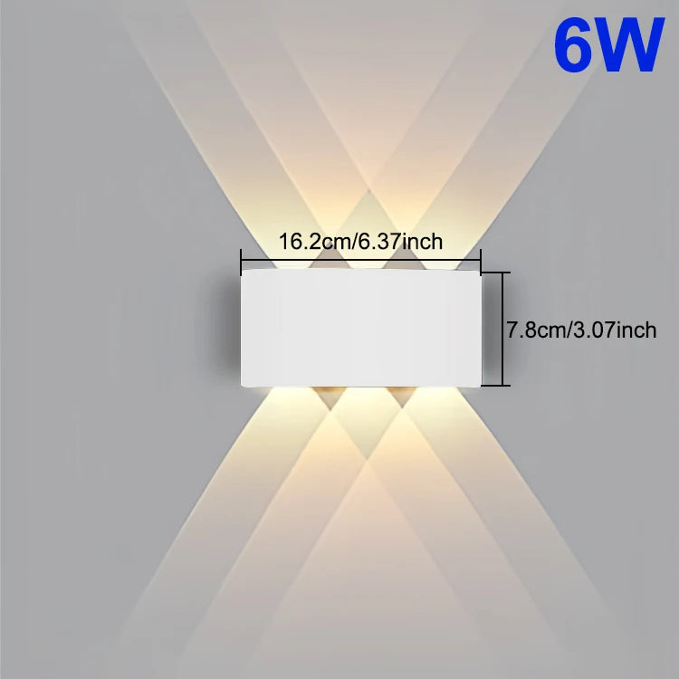 Mur LED lumière étanche IP65 applique extérieure jardin porche lumière décor jardin cour salle de bain chambre salon AC85-265V