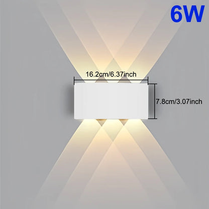 Mur LED lumière étanche IP65 applique extérieure jardin porche lumière décor jardin cour salle de bain chambre salon AC85-265V