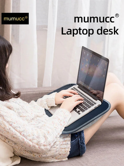 MUMUCC Bureau d'ordinateur portable multifonctionnel avec coussin et rempli de particules de mousse, petite table d'oreiller, tapis de souris rigide grand