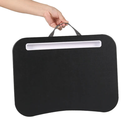 MUMUCC Bureau d'ordinateur portable multifonctionnel avec coussin et rempli de particules de mousse, petite table d'oreiller, tapis de souris rigide grand