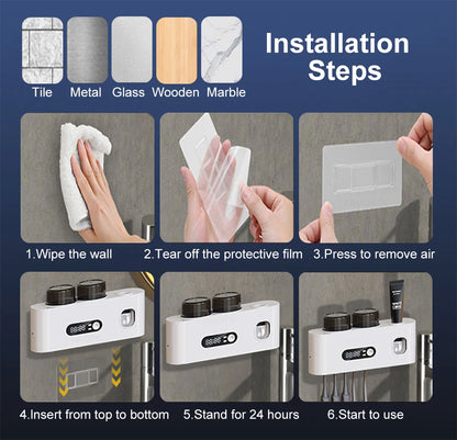 Stérilisateur de brosse à dents Portable sans fil, stérilisation UV, support mural Rechargeable pour sèche-brosse à dents électrique