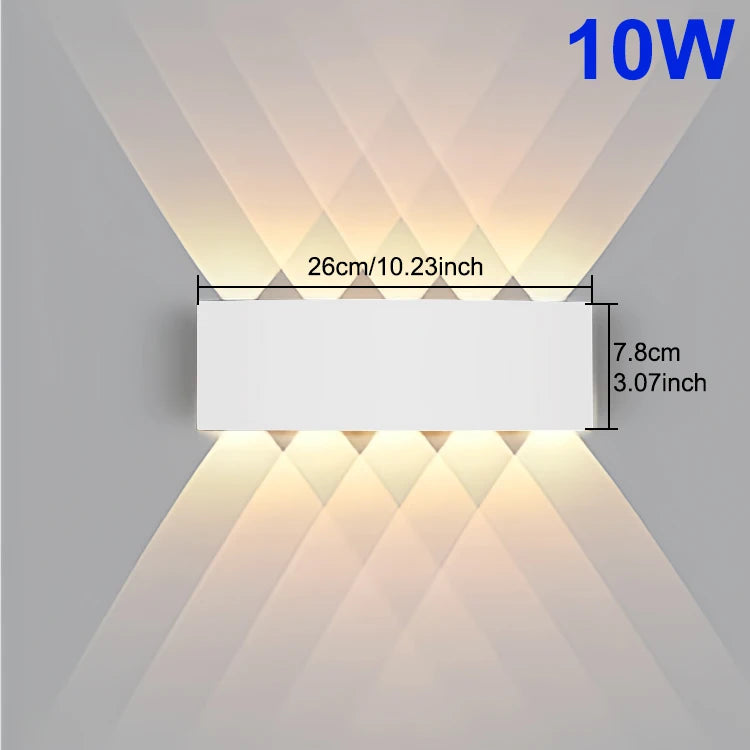 Mur LED lumière étanche IP65 applique extérieure jardin porche lumière décor jardin cour salle de bain chambre salon AC85-265V