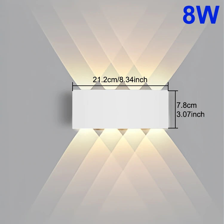 Mur LED lumière étanche IP65 applique extérieure jardin porche lumière décor jardin cour salle de bain chambre salon AC85-265V