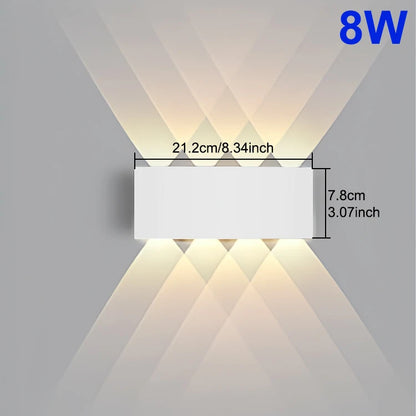 Mur LED lumière étanche IP65 applique extérieure jardin porche lumière décor jardin cour salle de bain chambre salon AC85-265V