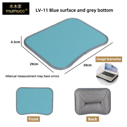 MUMUCC Bureau d'ordinateur portable multifonctionnel avec coussin et rempli de particules de mousse, petite table d'oreiller, tapis de souris rigide grand