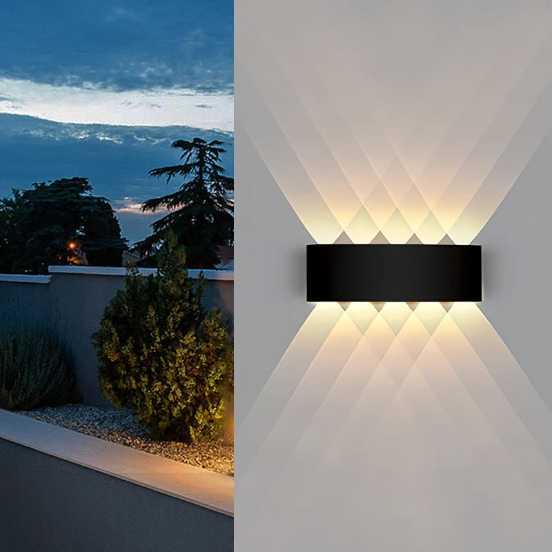 Mur LED lumière étanche IP65 applique extérieure jardin porche lumière décor jardin cour salle de bain chambre salon AC85-265V