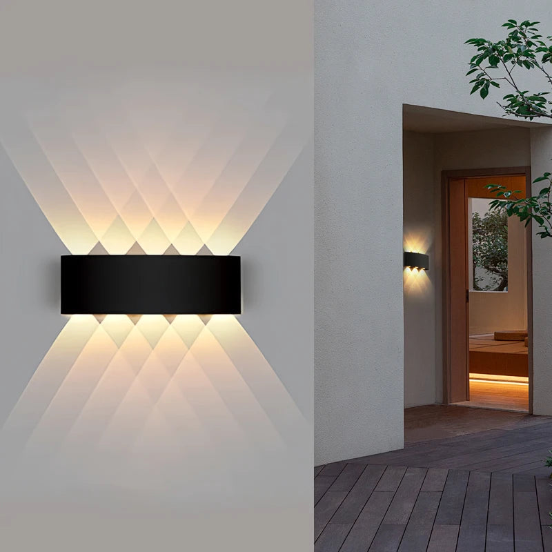 Mur LED lumière étanche IP65 applique extérieure jardin porche lumière décor jardin cour salle de bain chambre salon AC85-265V